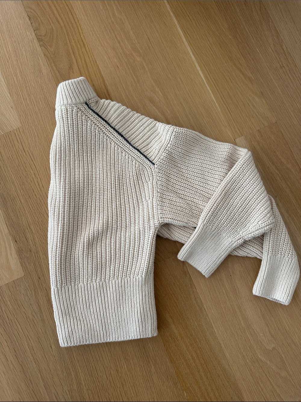 Everlane Cream Ribbed Knit Sweater